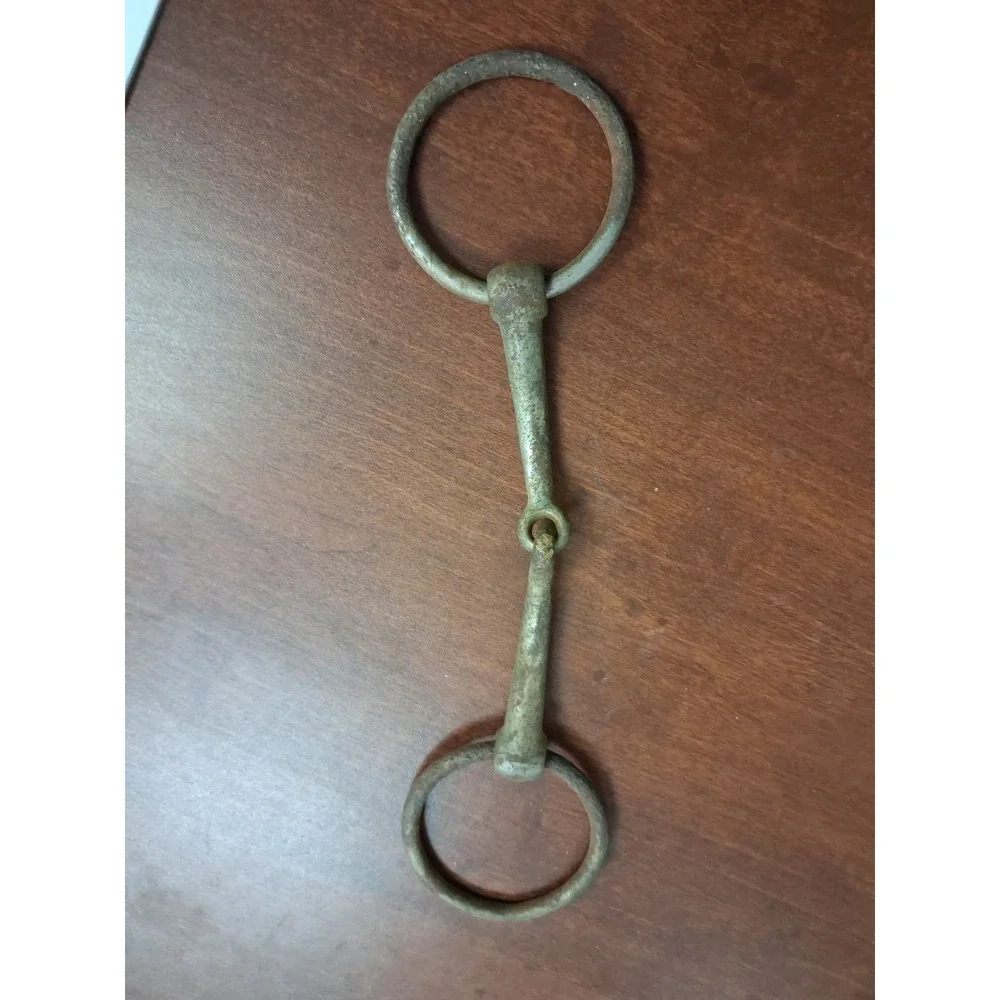 Antique Vintage Iron Loose Ring Snaffle Bit Horse Tack Decor Collectible 5-6 In